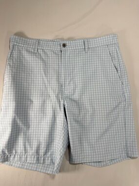 Men’s Jack Nicklaus Light Blue Checkered Golf Shorts Size 36 #875